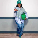 Fongt Women's Loose Jumpsuit Women's Fashion Personality Big Pocket Wash Denim Jumpsuit