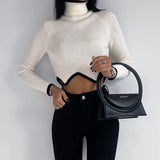 Fongt Autumn And Winter Explosion Of Women's High-Collar Irregularly Swing Short Sweater