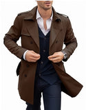 Fongt New Autumn And Spring Men's Coat In The Long Double Buckle Casual Wind Jacket Cardigan Jacket