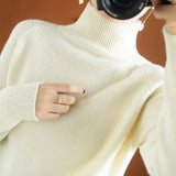 Fongt Winter New Half High Collar Sweater Female Inside Build Not Cashmere Long Sleeve Thick Knit Bottom Shirt Loose Jacket-Outfit