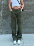 straight cargo jeans with patch