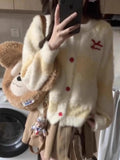Yellow Stripe Red Buttoned Knitted Cardigan-Outfit