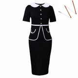 Fongt Women's New Summer Short-Sleeved Fashion Temperament OL Tongle Color High-Waisted African Dress