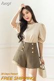 Women's Pants 2023 Summer Stretch Button Up Wide Leg Pants Women's High Waist Suit Short Women Solid Zipper Basic Sexy Shorts