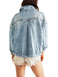 A Casual Shoulder Denim Jacket-Outfit