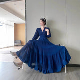 Fongt Seaside New Super Layer V-Neck Waist Temperament Famous 100 Fold Dress Short-Sleeved A-Word Dress Woman
