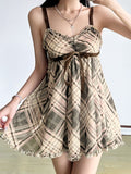 Fongt Print Bow Tie Sling Sling Sexy Babes Lace Spliced Backclothing
