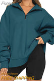 Loose Hoodies Women 2023 Winter Autumn Zip Long Sleeve Oversized Pullover Tops Solid Hoodie Korean Fashion Y2K