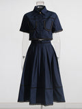 Fongt Beautiful Suit Woman 2025 New Short Shirt High-Waisted Lace Embroidered Skirt Two Sets Of Autumn And Winter