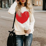 Fongt / Winter Women's Knit Sweater Plus Size Love Knit Long Sleeve Jumper Sweater