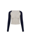 schoolcore crop top with hood and button