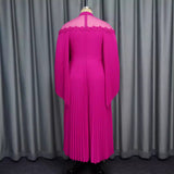 Fongt Personality Shawl Collar Collar Folding Skirt Large-Size Temperament Style Party A-Shaped Skirt Dresses