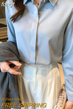 Spring Satin Women's Shirts Fashion Silk Button Solid OL Elegant Ladies Tops Long Sleeve Blouse Basic Women Shirts