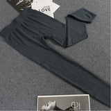 Style Brushed Pants Bottoming Trousers Thin Solid Color Skinny Tight Yoga Pants-Outfit