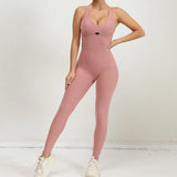 Fongt Adjustable Shoulder Strap Yoga Dance Belly Peach Hip Sports Stretch Tight Suit-Outfit