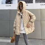Autumn And Winter New Down Jacket Female Long Loose White Duck Velvet Light Hooded Down Jacket Female Coat Tide-Outfit