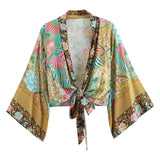 Print Collar Batwing Sleeve Bohemian