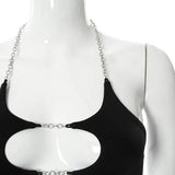 Chains Halter Sleeveless Short Camisole Solid Hollow Out Crop Top 2021 Summer Women Fashion Streetwear Y2K Casual