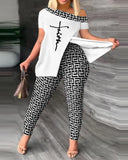 Independent Station Spring And Summer Printing Fashion Suit 2-Piece Set For Women-Outfit
