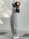 Vintage Oversized Parachute Cargo Pants-Outfit