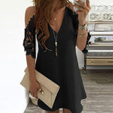 Off Shoulder Lace Sexy V Neck Floral