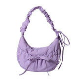 Aesthetic Bow Knot Stitching Shoulder Bag-Outfit