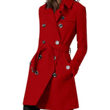 Fongt Autumn And Winter New Explosion Long Hair The Female Coat To Collect The Belt With Double Buckle Coat