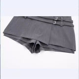 New Spring Style Buckle Decoration Solid Color Fashion Dress Pants 25553140-Outfit