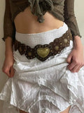 Brown Heart Studded