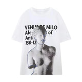 Fongt 2023 New Women's Round Collar Short Sleeve Contrast Color Print T-Shirt 5644156 910-Outfit