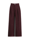 Australian Casual Simple High-End Set 2025 New Temperament V-Neck Waist Thin Suit + Solid Broad-Legged