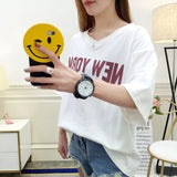 Fongt Top Female 2024 Summer Korean Version Loose Ins Hong Kong Wind White Short-Sleeved Big T-Shirt Web Celebrity Half Sleeve