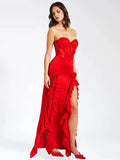 High-End Women's Sexy Perspective T-Shirt Tset Skirt Lotus Leafy Dress Dress Height Open Dress Dress Dress