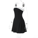 Strapless Upturned Flare Mini Dress-Outfit