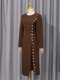 Fongt Oil High-End Women's Decoration Long Dresses 2025 New Long Sleeve Opens High-Sleeves Dresses For Women