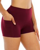 Women's High-Waisted Yoga Three-Point Belt Pocket Running Training Tight Quick-Dry Elastic Fitness Shorts-Outfit