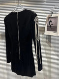 QUALITY Newest 2023 Designer Stylish Fashion Women's Long Sleeve Pearls Chains Diamond Beaded Velvet