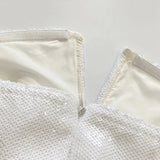 White Cream Sequin Pearl Bow Puff Skirt Mini Dress-Outfit