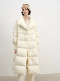 Fongt Xixi 2025 Winter New Temperament Simple Thin Long Coat Duck Down Jacket Coat Women 8808