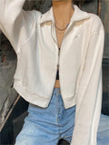 jacket with zip in white or