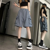 Fongt Shorts Female 2024 Summer New Thin Money Outside Wear Wide Legs Casual Show Thin Speed Dry Cargo Pants Five