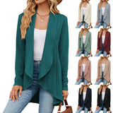 New Solid Color Long-Sleeved Cardigan Loose Jacket Knit Coat Female-Outfit