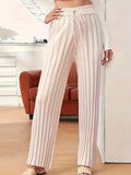 Fongt Wish Texture Knitted Trousers Tight Solid Color Casual Loose Straight Women's Clothing