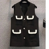 Women Autumn French Vintage Elegant Two Pieces Set Korean Long Sleeve Ruffles Patchwork Long Shirts And Vest