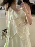 Fongt Industry!Weaving Splicing Splicing Design Niche Thin Gentle Comfortable Sling Dress / Sling Coat