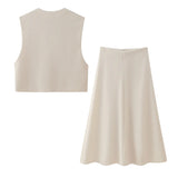 Spring Vest Top 1014303 Flute Skirt 1014304-Outfit