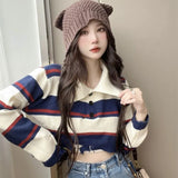 Fongt Sweater Women Lazy Wind Autumn New Small Sub-Port Taste High-Waist Short Knitted Long-Sleeved