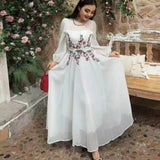 Fongt Industry Embroidery Net Yarn Nail Bead Long Sleeve Dress Women's Autumn New High-End Famous Style Fairy Dress
