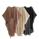 Fongt 2023 New Women's Asymmetric Gauze Cloak Jacket 8741003-Outfit
