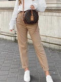 Casual High Waist Pure Color